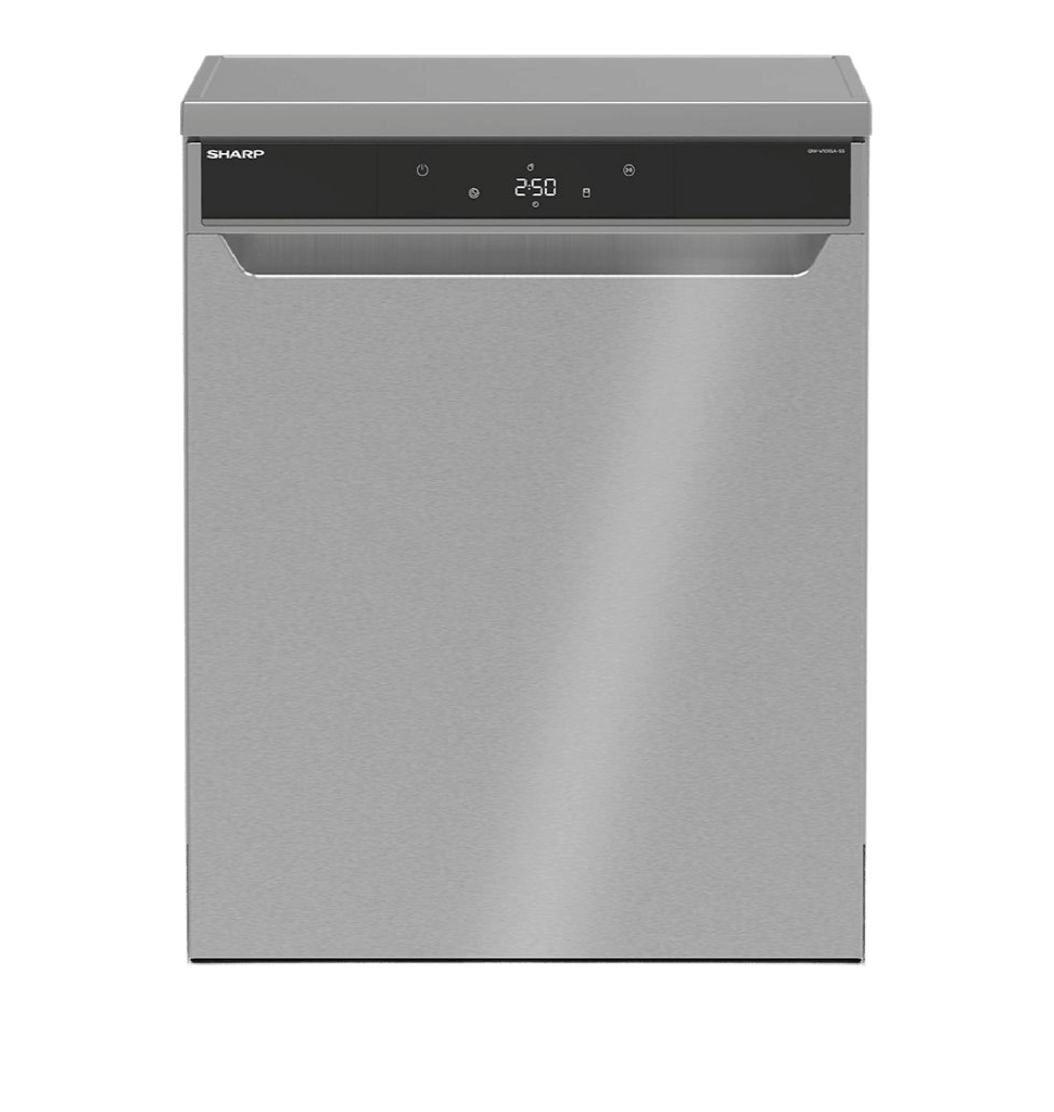 غساله اطباق شارب 15 فرد سلفر ديجيتال انفرتر 10 برنامج غسيل صامت وتعقيم وتجفيف 3 رف و 3 رشاش QW-V1015A-SS