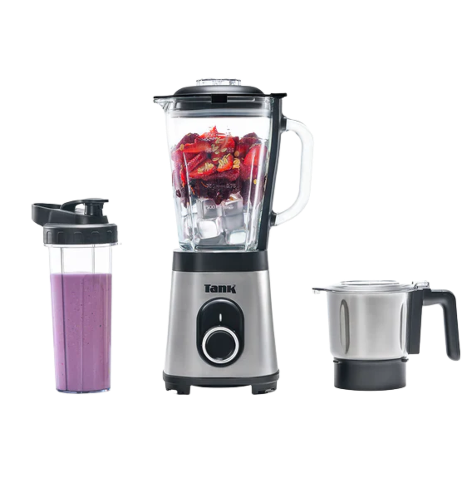 خلاط تانك سوبر زجاجي 800 وات 3*1مع مطحنه ستانلس SS Grinder - YB-S62K GR