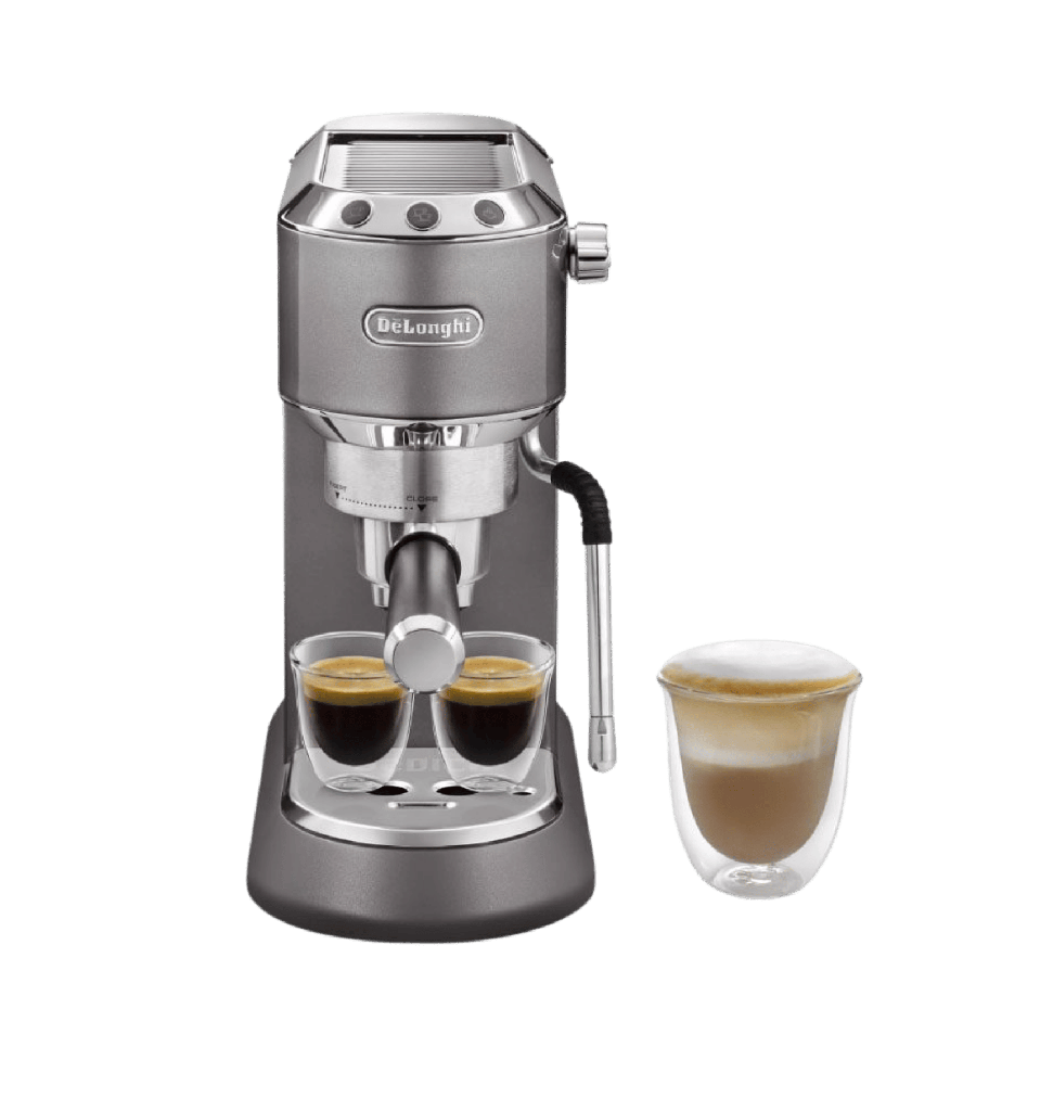 مكنه قهوه اسبريسو ديلونجي ديديكا+ دورق ستانلس رمادي غامق EC885.GY