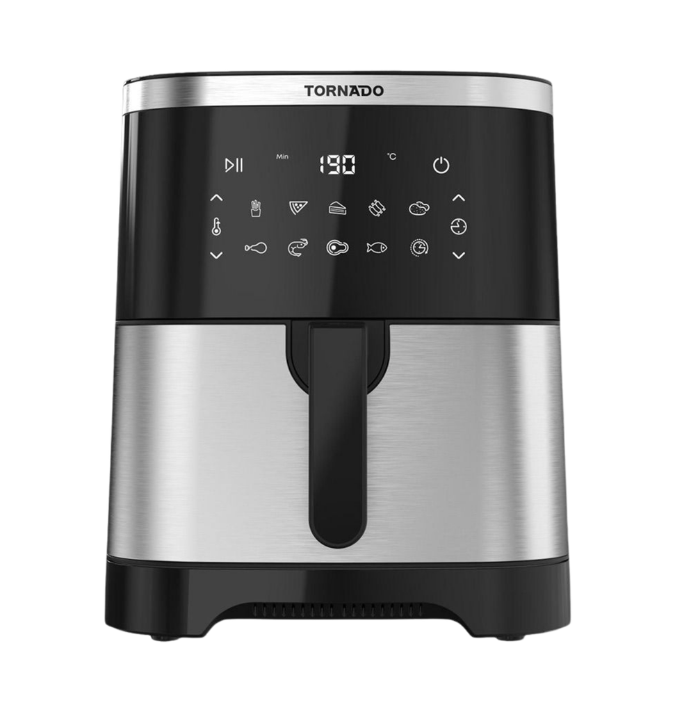 قلايه تورنيدو 8 لتر 1800وات بدون زيت ديجيتال ستانلس x اسود TFE-A1808TS1A