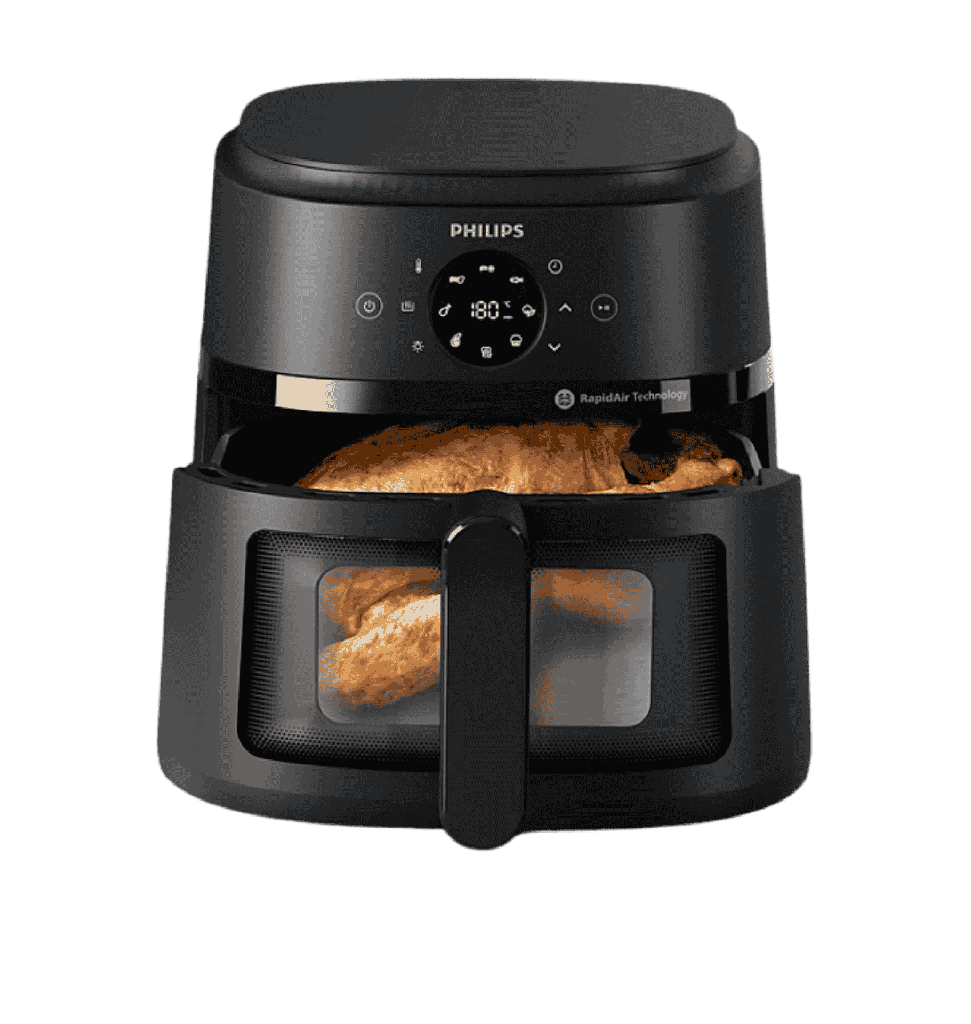 قلايه فيليبس 6.2 لتر 1700 وات ديجيتال اسود باب شفاف NA230/00