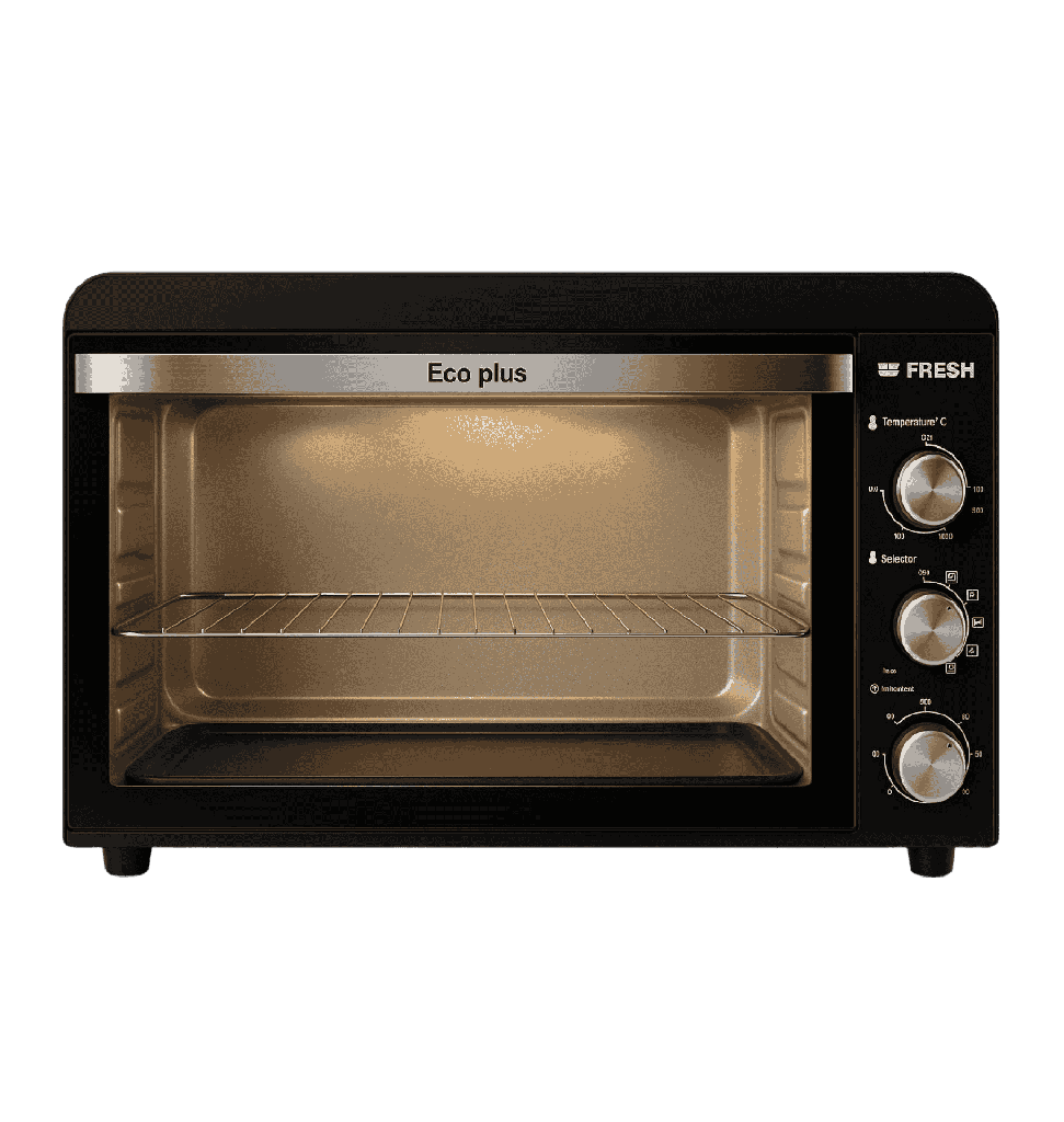 فرن فريش 48 لتر شوايه ومروحه اسود باب زجاج مزدوج ايكو بلس FR-4804RCL