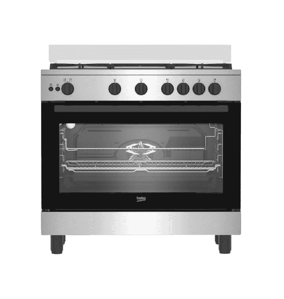 بوتجاز بيكو 5ش امان كامل 90 ستانلس مروحتين تبريد وطهى حوامل حديد BGGR 12113 GXF