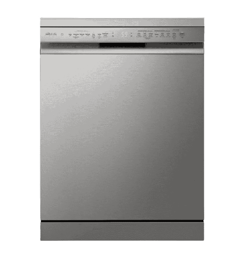 غساله اطباق ال جي 14 فرد 3 رف سلفر ديجيتال بالبخار فتح  الباب تلقائي انفرتر كوري DFC435FP