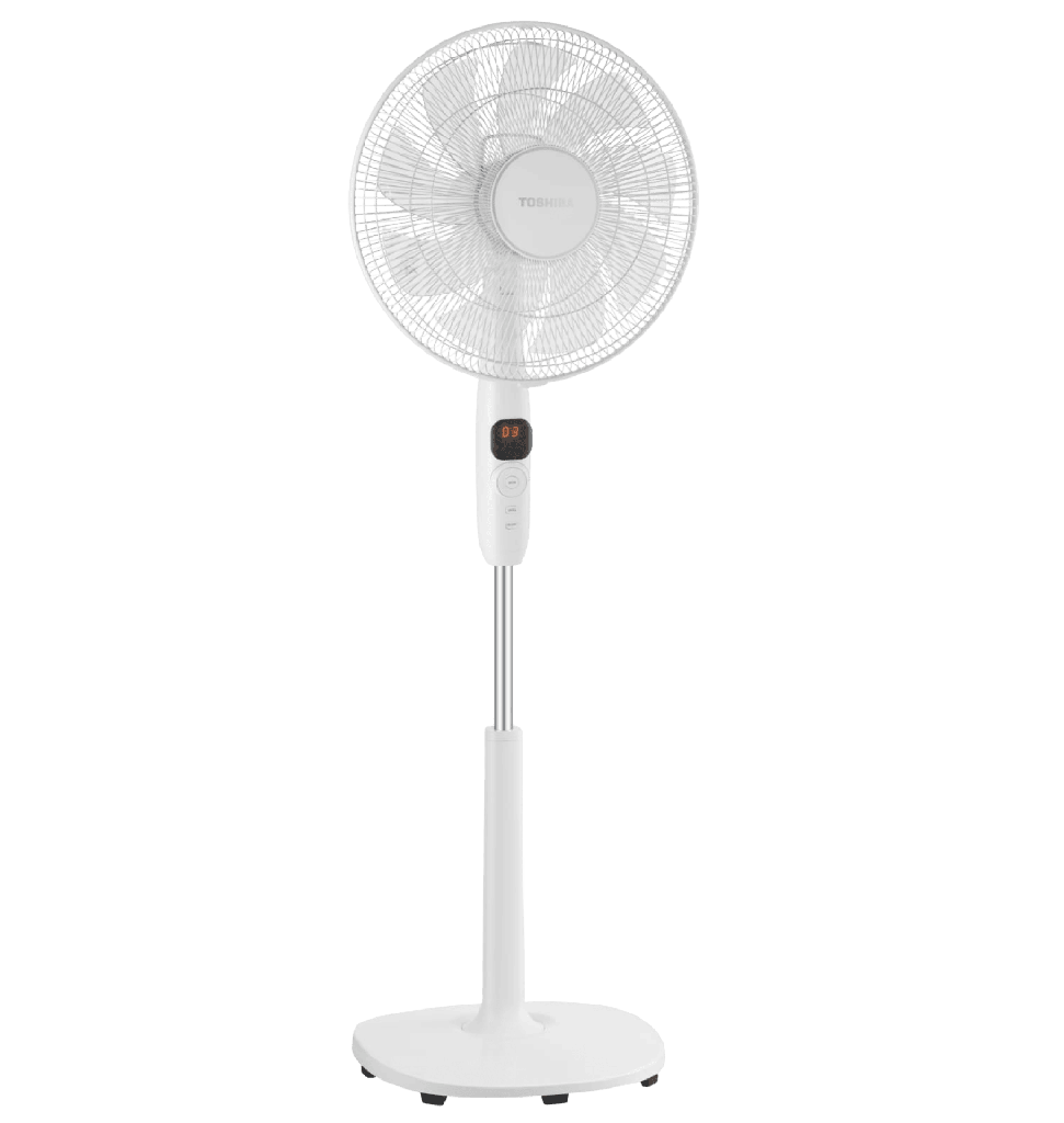 مروحه توشيبا عمود 16 ابيض 9 ريشه بالريموت / ميديا F-DSD70EG(W)