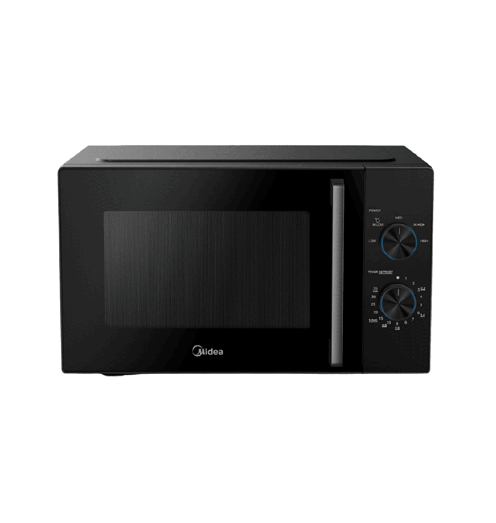 ميكروويف ميديا 25 لتر مانوال اسود بدون شوايه باب زجاج مرايا MM8P022VV