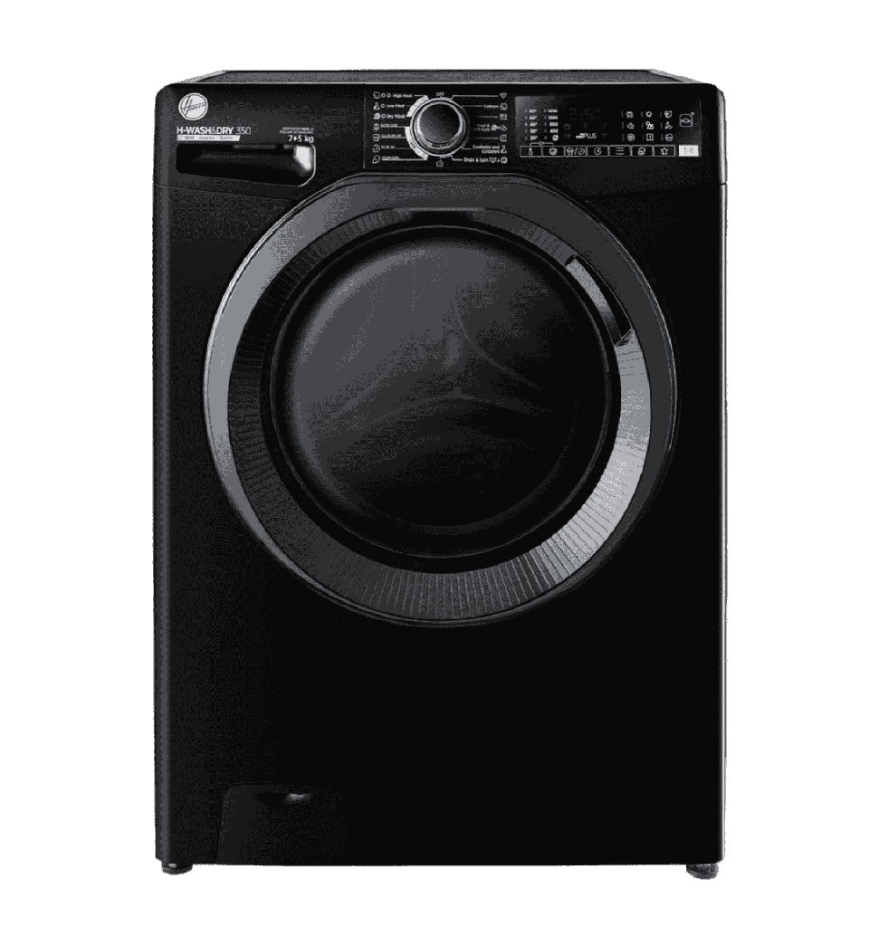 غساله هوفر 7ك بالمجفف 5ك 1400لفه اسود باب اسود wifi بالبخار انفرتر H3DPS4756TMBBELA