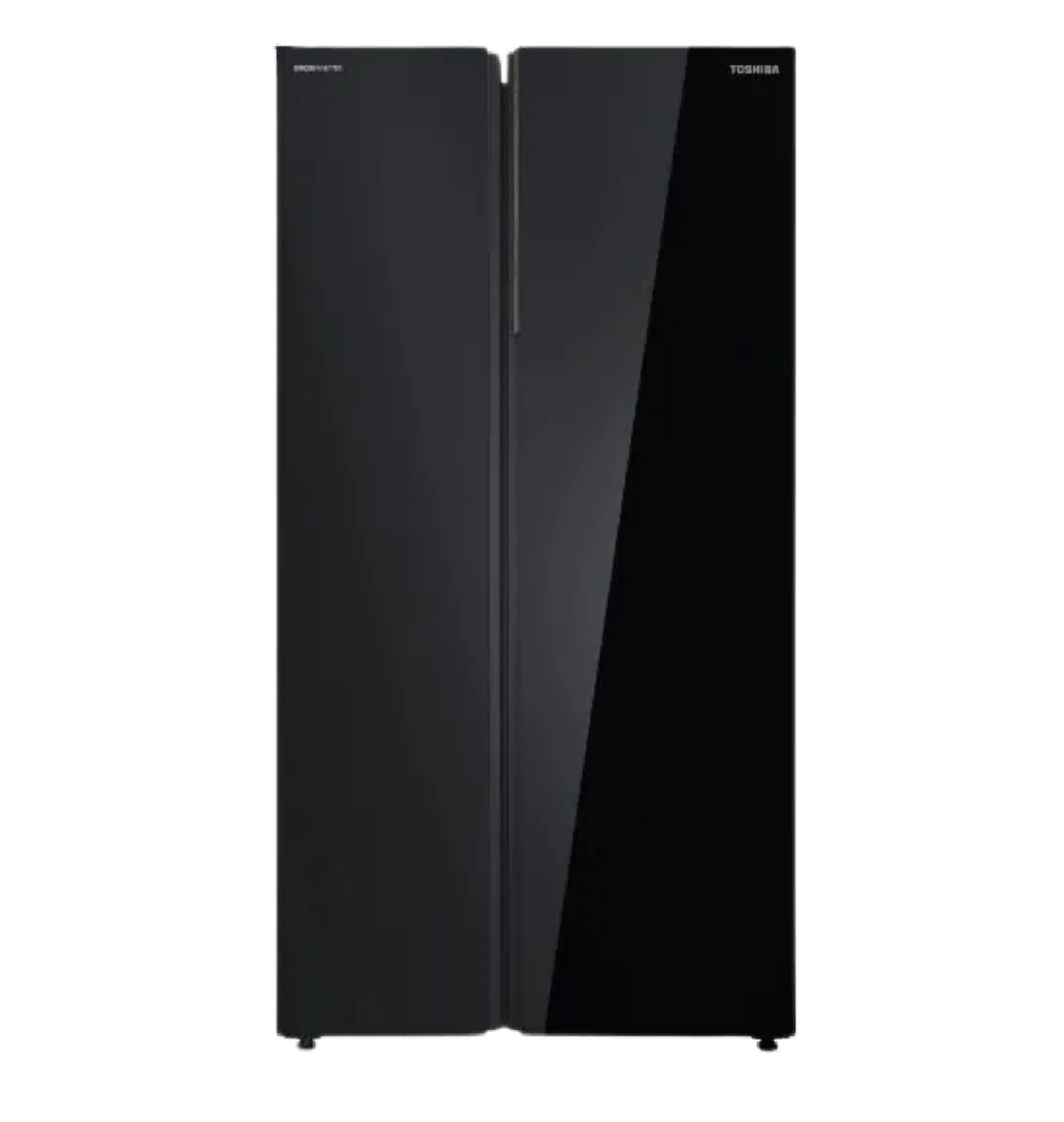 ثلاجه توشيبا سايد باي سايد 699 لتر باب زجاج اسود انفرتر /ميديا GR-RS905WIA-PGN(22)