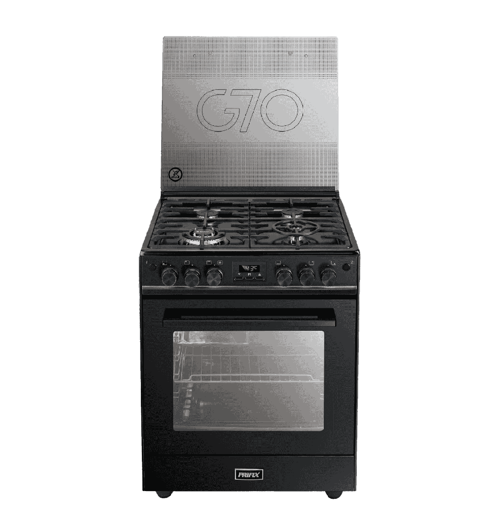 بوتجاز بريفكس 4شعله 70سم فرن غاز 2مفتاح اسود PCG70/6BBB