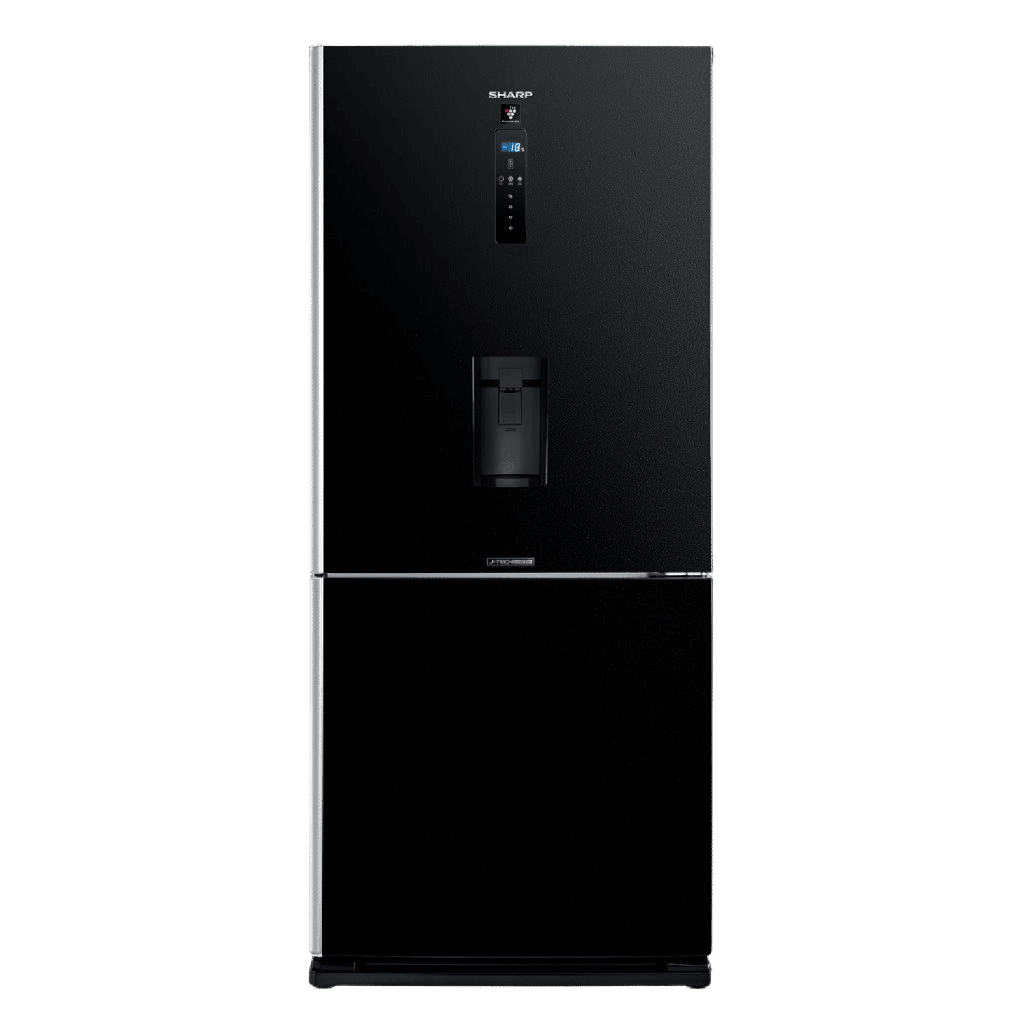 ثلاجه شارب 558 لتر انفرتر هايبرد بلازما ديجيتال فريزر سفلى بحنفيه اسود SJ-PV73KW-BK