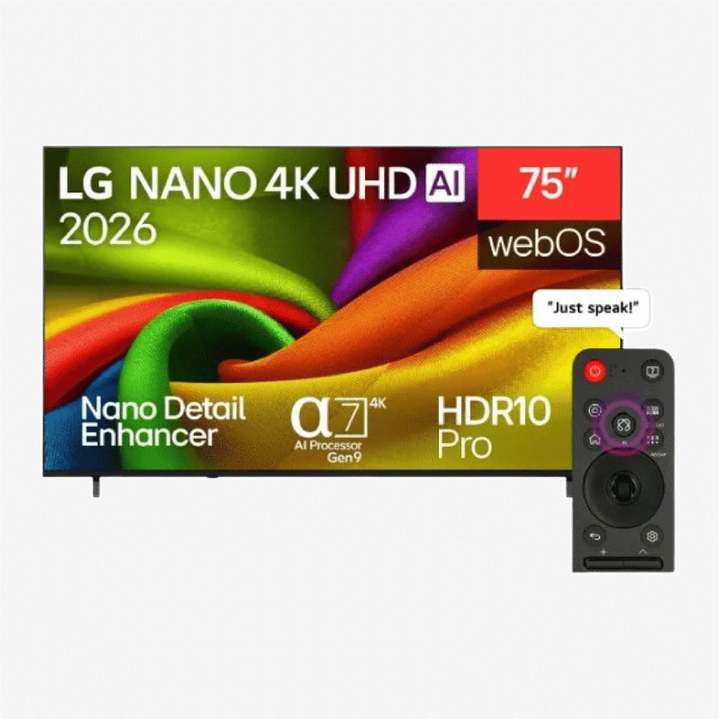 شاشه ال جي 75 سمارت نانو 4K ريموت ماجيك 75NU830B6LA