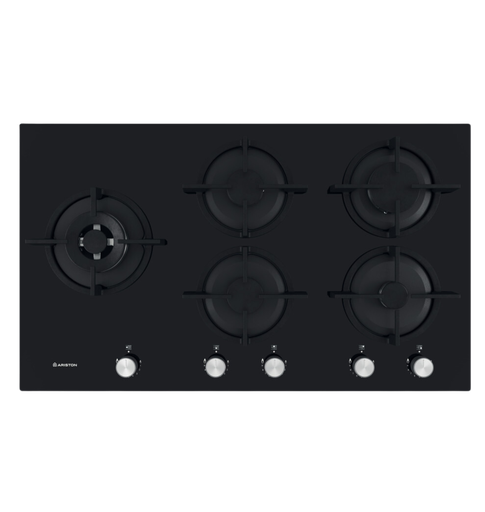 [3007528] مسطح اريستون 90سم 5ش زجاج اسود غاز AGS92SBK