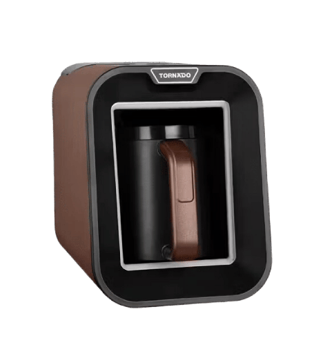 [107543] ماكينه قهوه تركي تورنيدو اوتوماتيك 735 وات بني * اسود تانك مياه TCME-100S-PRO