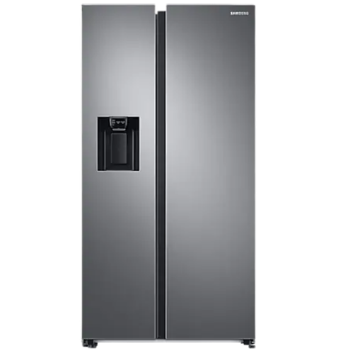 [104382] ثلاجه سامسونج 634 لتر سايد باي سايد سلفر بحنفيه RS68A8820S9/MR