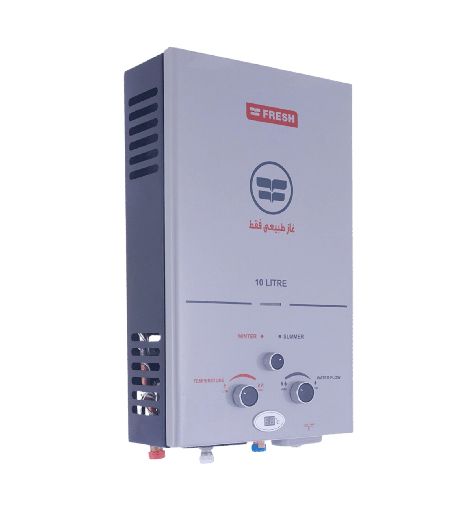 [500010980] سخان غاز فريش 10 لتر فضي