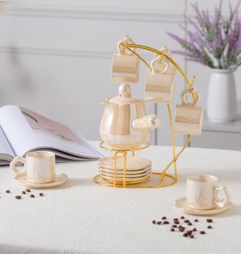 [104870] طقم قهوه خزف ب كنكه الباشا