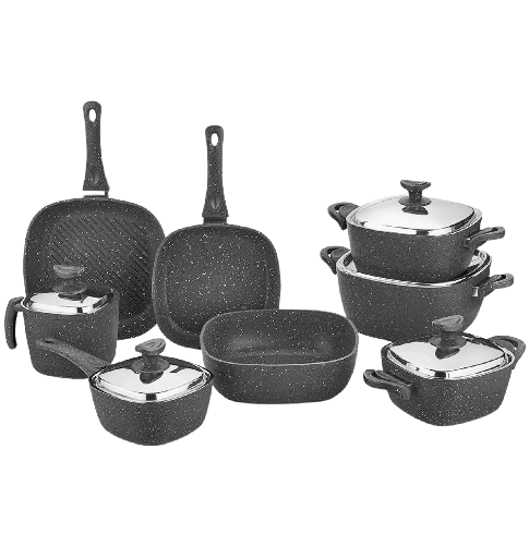 [105266] طقم سافلون جرانيت 13 ق باور لاين مربع يد استيل