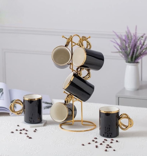 [108733] طقم شاي ب الطبق ع حامل الباشا+