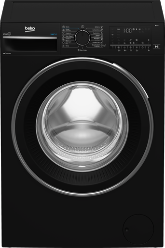 [7175741800] غساله بيكو 9ك 1400 لفه ديجيتال انفرتر باب كبير بخار اسود بلوتوث B3WFU50940BCI