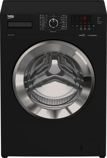 [7131741400] غساله بيكو 7ك 1000 لفه ديجيتال انفرتر باب كبير بخار اسود WTV7512XBCI