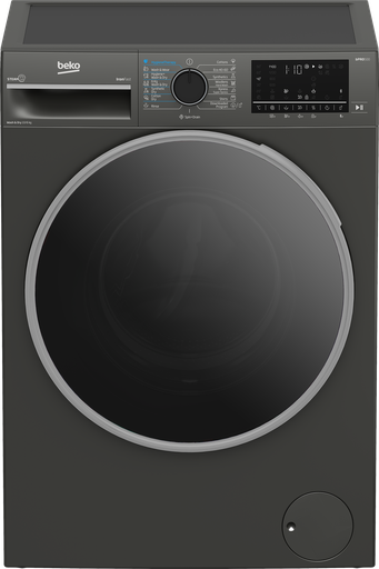 [7175742500] غساله بيكو 10ك 1400لفه بالمجفف 6ك سلفر ديجيتال انفرتر BWD10640MCI