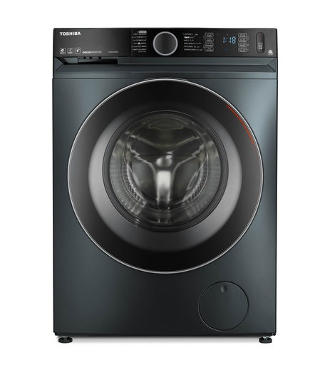 [92038110Z04694] غساله توشيبا اتوماتيك 8ك 1400 لفه انفرتر بخار WiFi رمادي /ميديا TW-BK90GF4EG(MK)
