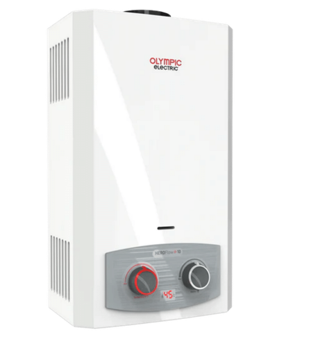 [945105584] سخان غاز اولمبيك الكتريك دلتا 10 لتر غاز طبيعي بمدخنة -ابيض- بالادابتر اكرتين ديجيتال