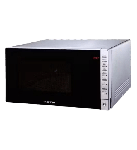 [2002244] ميكروويف تورنيدو 25 لتر ديجيتال سلفر بالشوايه باب زجاج مرآه الجديد TMD-25GE-S