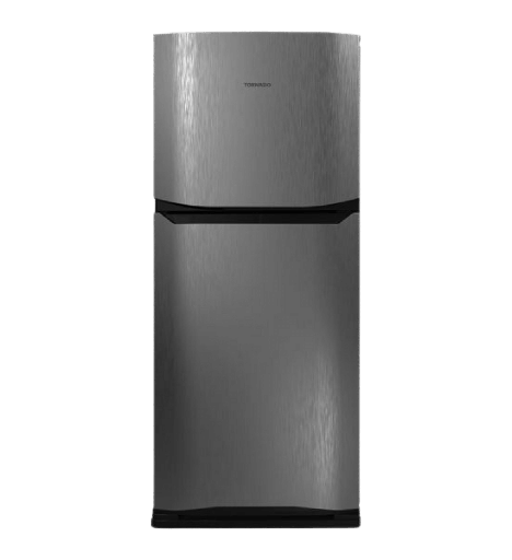 [2002469] ثلاجه تورنيدو 304 لتر 2 باب بلازما ستانلس غامق RF-33FT-DST