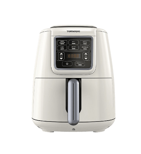 [2002737] قلايه تورنيدو بدون زيت ديجيتال 4 لتر 1550 وات كريمي × سلفر THF-1554D-XL-CS