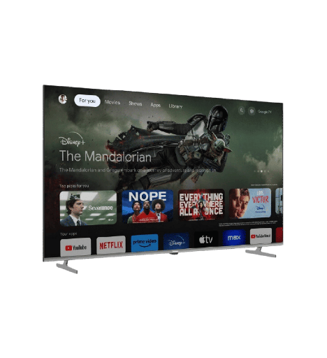 [2002744] شاشه هاير 50 كيوليد سمارت 4K بدون فريم رسيفر داخلي جوجل TV تحكم صوتي بالريموت H50S80EU