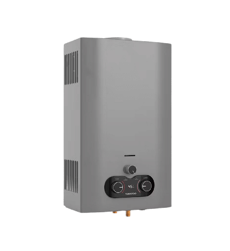 [2002973] سخان غاز تورنيدو 10 لتر غاز طبيعي ديجيتال مجهز لادابتر (مالتي باور) سلفر الجديد 2 مفتاح GH-MP10SN-S