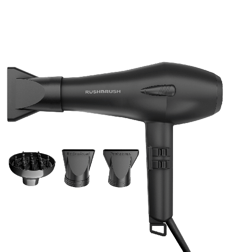 [850040759709] استشوار راش براش 2600 وات اسود D3 Turbo Dryer