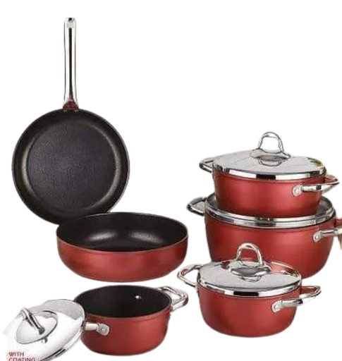 [2003399] طقم سافلون تيتانيوم 10 ق مدور يد استيل