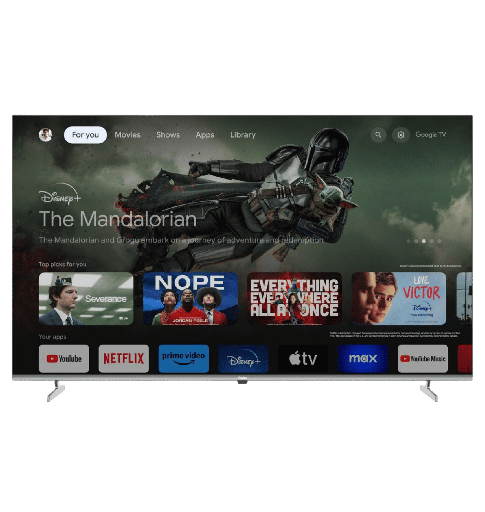 [2003751] شاشه هاير 65 كيوليد سمارت 4K بدون فريم رسيفر داخلي جوجل TV تحكم صوتي بالريموت H65S80EU
