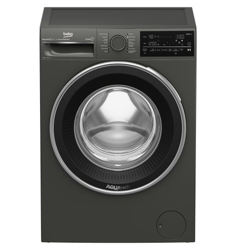 [7175742400] غساله بيكو 12ك 1400 لفه رمادي ديجيتال بالبخار انفرتر واي فاي B3WFU51240MCI