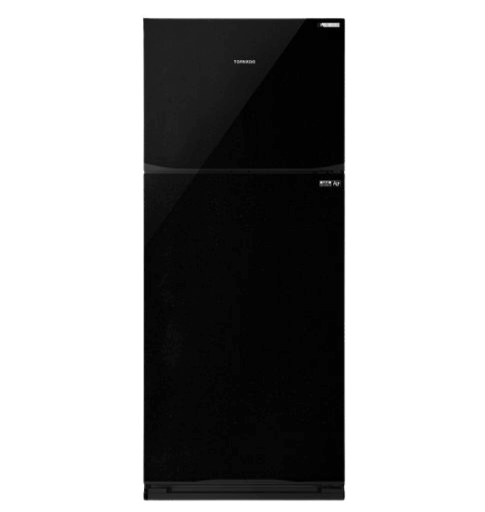 [2004007] ثلاجه تورنيدو 396 لتر 2 باب اسود انفرتر  RF-480TV-BK