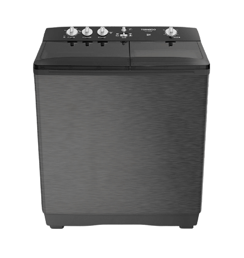 [2004127] غساله تورنيدو هاف 7ك حوضين جسم معدني سلفر TVH-HM07T(SK)