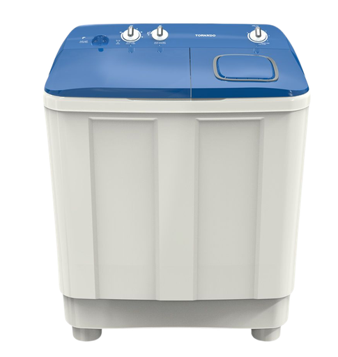 [2004129] غساله تورنيدو هاف 12ك حوضين بالطلمبه الشكل الجديد غطاء ازرق TMH-HS12CP(WB)