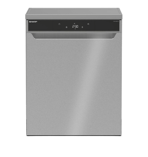 [2004370] غساله اطباق شارب 15 فرد سلفر ديجيتال انفرتر 10 برنامج غسيل صامت وتعقيم وتجفيف 3 رف و 3 رشاش QW-V1015A-SS