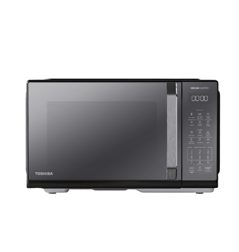 [92070020Z04882] ميكروويف توشيبا 25 لتر جريل بالشوايه انفرتر باب زجاج اسود /ميديا MW3-EG25PEI(BK)