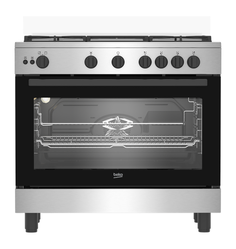 [9152131014] بوتجاز بيكو 5ش امان كامل 90 ستانلس مروحتين تبريد وطهى حوامل زهر BGGR 11125 GB