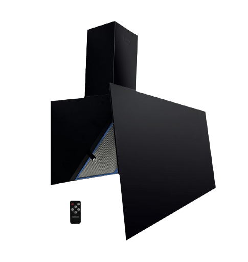 [2005900] شفاط بيورتي 90 سم زجاج اسود مائل ROSE 90 PRO PLUS